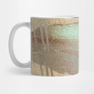 Minimalist Abstract Pattern in White Gold Mug